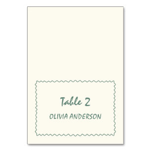 Tarjeta de mesa verde Eucalyptus manuscrita Retro