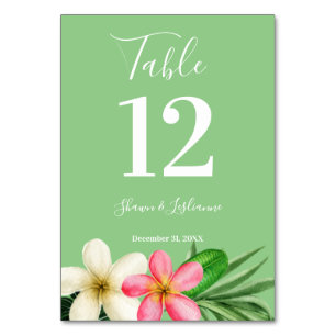 Tarjeta De Mesa Verde floral tropical hawaiano