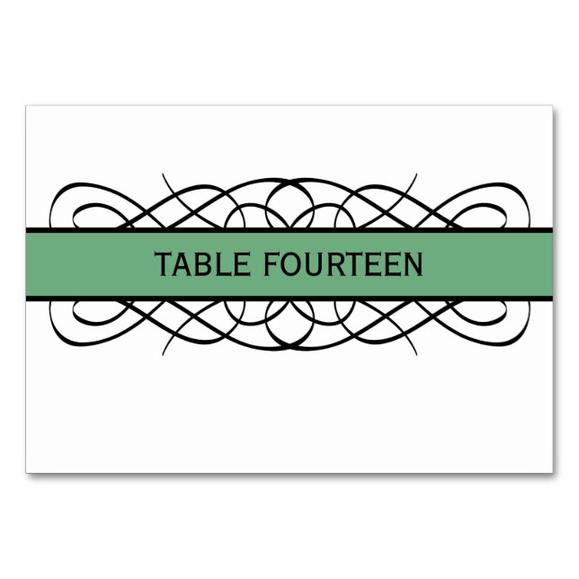 Tarjeta de mesa verde floreciente (Anverso)