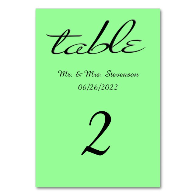 Tarjeta De Mesa Verde menta oscuro sólido (Anverso)