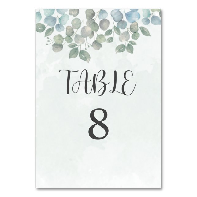 Tarjeta de mesa verde para el sabio Eucalyptus (Anverso)