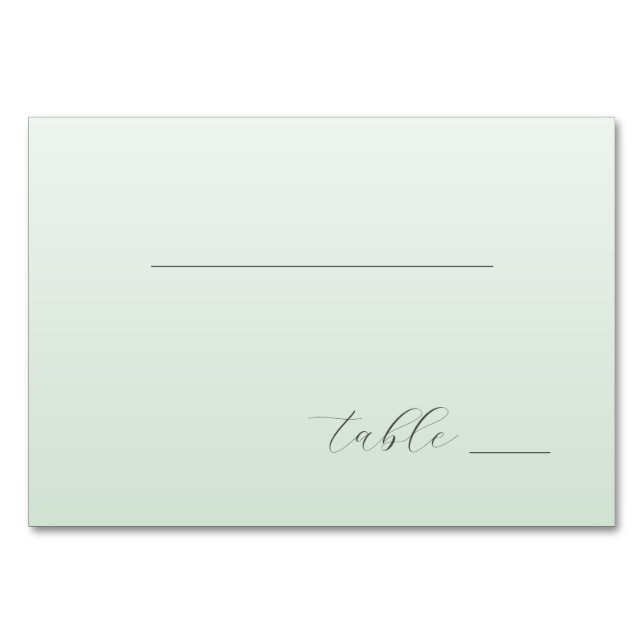 Tarjeta De Mesa Verde Pastel Tranquilo Líneas Minimalistas (Anverso)