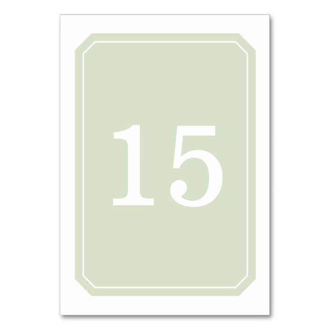 Tarjeta de mesa verde simple y elegante (Anverso)