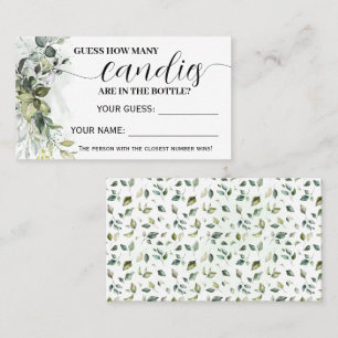 Tarjeta De Mesa Verdor: cuántas cartas de juego de Baby Shower de 