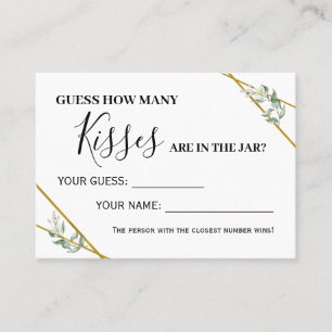 Tarjeta De Mesa Verdor Cuántos besos bilingües cartas de juego