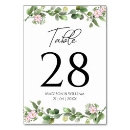 Tarjeta De Mesa Verdor Elegante y Hermoso Boda Floral