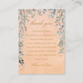 Tarjeta De Mesa Verdor Floral Cascade Rústico Boda Gracias