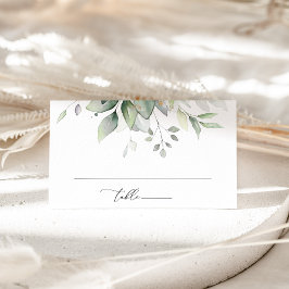 Tarjeta De Mesa Verdor, Hojas de Eucalipto, Boda Botánica