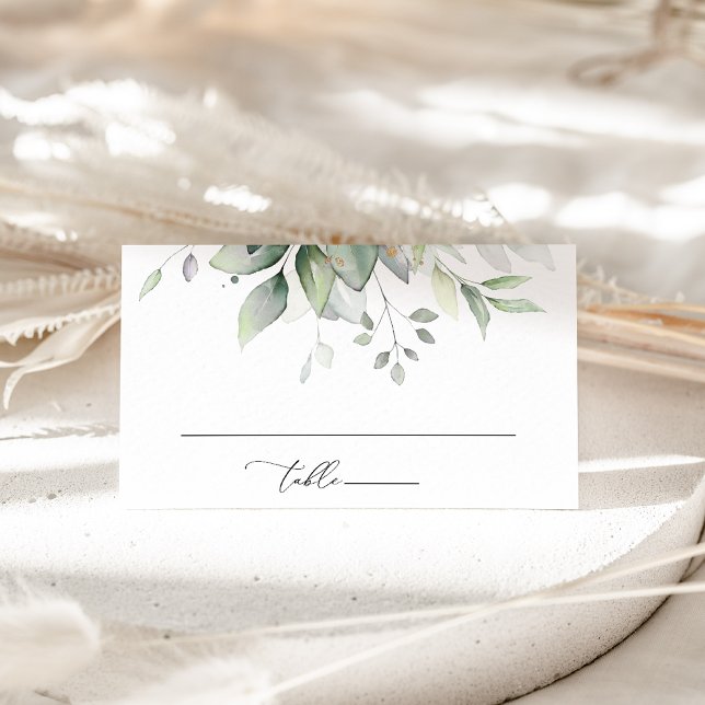 Tarjeta De Mesa Verdor, Hojas de Eucalipto, Boda Botánica (Subido por el creador)