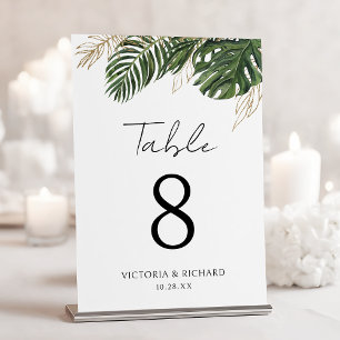 Tarjeta De Mesa Verdor tropical Boda del Boho de verano botánico