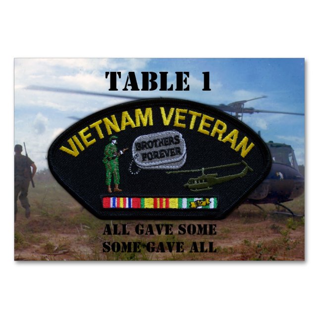 Tarjeta De Mesa Veteranos de guerra del Vietnam Militar (Anverso)