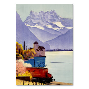 Tarjeta De Mesa Viaje al Lago de Ginebra