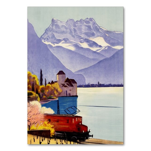 Tarjeta De Mesa Viaje al Lago de Ginebra (Anverso)