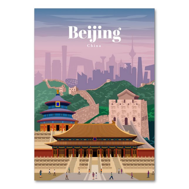 Tarjeta De Mesa Viajes De Arte De Viaje A Beijing China (Anverso)