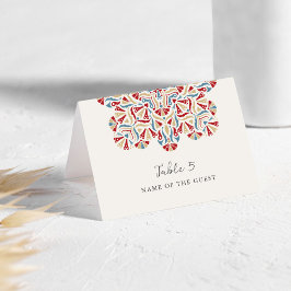 Tarjeta De Mesa Vibrant Floral Delight Mandala Wedding Place Card 