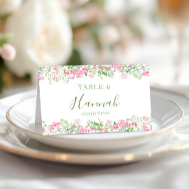 Tarjeta De Mesa Vibrant Pink Floral Chic Bridal Shower Place Cards