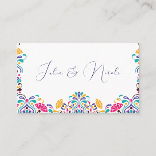 Tarjeta De Mesa Vibrante Boda arcoiris al estilo de la Fiesta Mexi