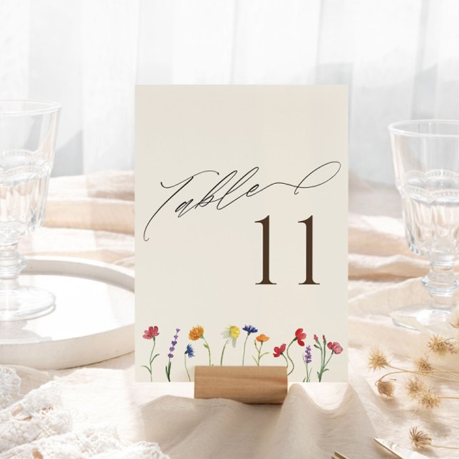 Tarjeta De Mesa Vibrante Boda de florecimiento de flores silvestre (Subido por el creador)
