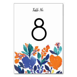 Tarjeta De Mesa Vibrante Floral Blossom Número de tabla
