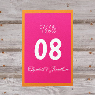 Tarjeta De Mesa Vibrante Sunrise Boda Minimalista de Mezcla y Coin