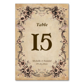 Tarjeta De Mesa Victorian Floral Frame Wedding Table