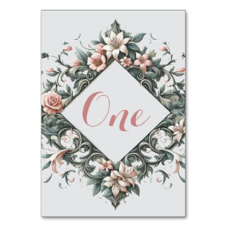 Tarjeta De Mesa Vid Floral Terrosa