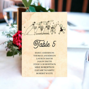 Tarjeta De Mesa Vieja dama de honor retro Moda Boda ruso