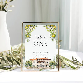 Tarjeta De Mesa Villas italianas Lemons & Olives