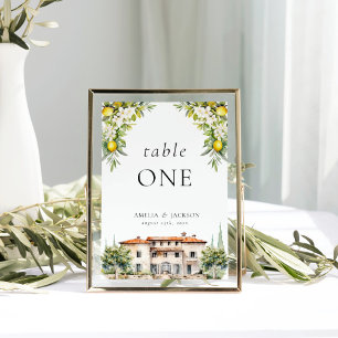 Tarjeta De Mesa Villas italianas Lemons & Olives