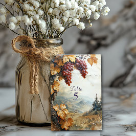 Tarjeta De Mesa Viñedo Paisaje Italiano Vid  
