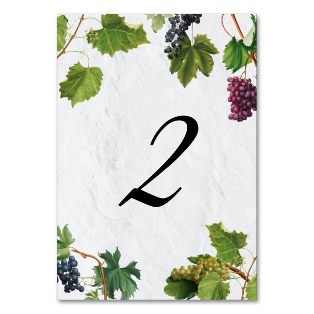 Tarjeta De Mesa Vineyard Boda de la isla griega mediterránea (Anverso)