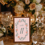 Tarjeta De Mesa Vinos florales Moda Wreath Elegante Personalizado<br><div class="desc">Utilice estos números de mesa de doble cara floral para su boda, fiesta de compromiso, ducha de novia u otro evento. Mano dibujada por mí para ti. Añade tu propio texto al frente o al reverso haciendo clic en "personalizar". Totalmente editable, agregue su propio color de fondo también. Haga clic...</div>