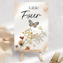 Tarjeta De Mesa Vintage Boda Floral Diminuto Botánico Número de ta