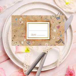 Tarjeta De Mesa Vintage Boho Butterfly Garden Wedding