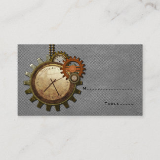 Tarjeta De Mesa Vintage Clock Place Card, Gris