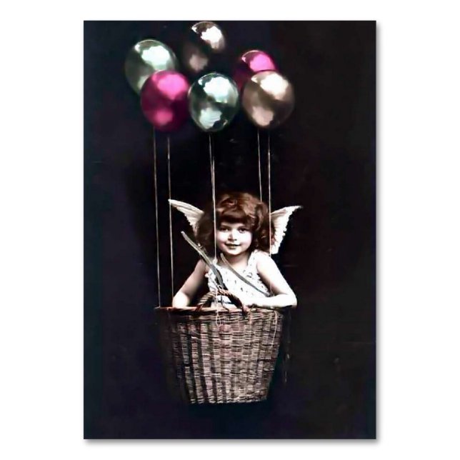 Tarjeta De Mesa Vintage Cupido (Anverso)