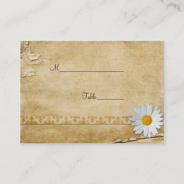 Tarjeta De Mesa Vintage Daisy Table Place Card (Anverso)