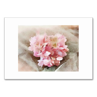 Tarjeta De Mesa Vintage en forma de corazón Hidrangea