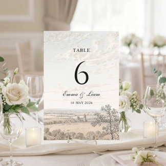 Tarjeta De Mesa Vintage French Country Toile Wedding