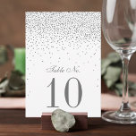 Tarjeta De Mesa Vintage Glam Silver Confetti Número de tabla<br><div class="desc">Tarjetas de Boda de confeti de plata glam vintage. *** CÓMO PEDIR *** Por favor,  personalizar y añada cada número de tabla a su carrito,  uno por uno. Actualmente,  Zazzle no dispone de un sistema que permita la personalización de los productos después de realizar un pedido.</div>