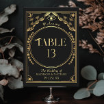 Tarjeta De Mesa Vintage Gold Elegant Mystical Tarot Boda<br><div class="desc">Elegante y moderno diseño boda inspirado en una carta de tarot. NOTA: El oro que aparece en este diseño NO es un verdadero Relieve metalizado. Los elementos se imprimen exactamente como aparecen en la pantalla cuando se agregan al carrito, por lo que se personalizan y agregan cada número de tabla...</div>