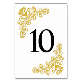 Tarjeta De Mesa Vintage Gold Table 10