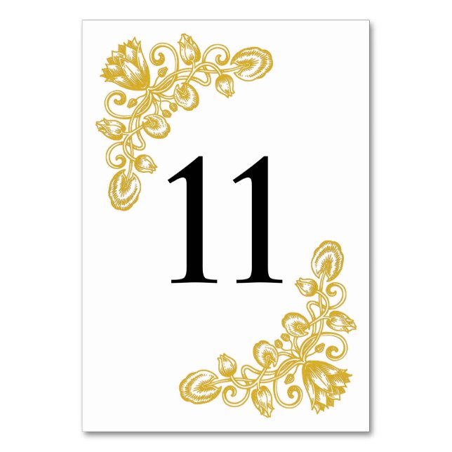 Tarjeta De Mesa Vintage Gold Table 11 (Anverso)
