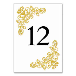 Tarjeta De Mesa Vintage Gold Table 12