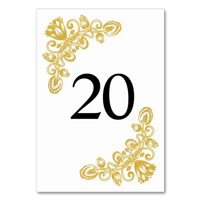Tarjeta De Mesa Vintage Gold Table 20 (Anverso)