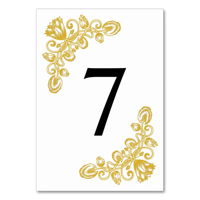 Tarjeta De Mesa Vintage Gold Table 7 (Anverso)