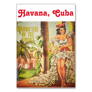 Tarjeta De Mesa Vintage Havana