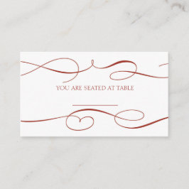 Tarjeta De Mesa Vintage Ornate Burgundy Boda