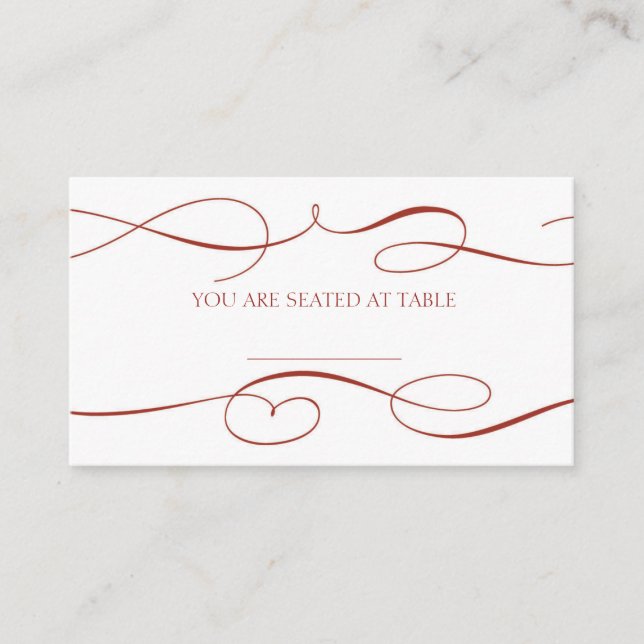 Tarjeta De Mesa Vintage Ornate Burgundy Boda (Anverso)