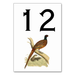 Tarjeta De Mesa Vintage Pheasant on Branch Game Bird Color de dibu